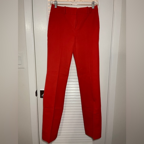 J. Crew Campbell Trouser in 2-way stretch cotton red size 2 G0744 - Picture 2 of 7